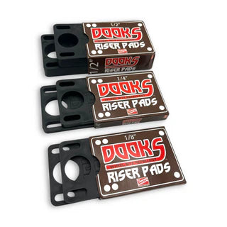 Shorty's Dooks 1/2" Hard Risers – Shock Absorbing Skateboard Riser Pads (Set of 2)