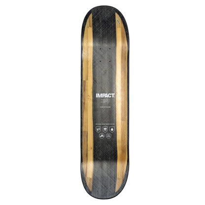 IMPACT XPU ALL BLACK SKATEBOARD DECK - Size 8.25 (Standard)